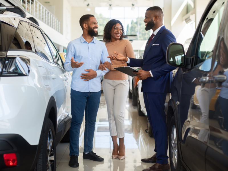 Pathways members discussing vehicle lending options