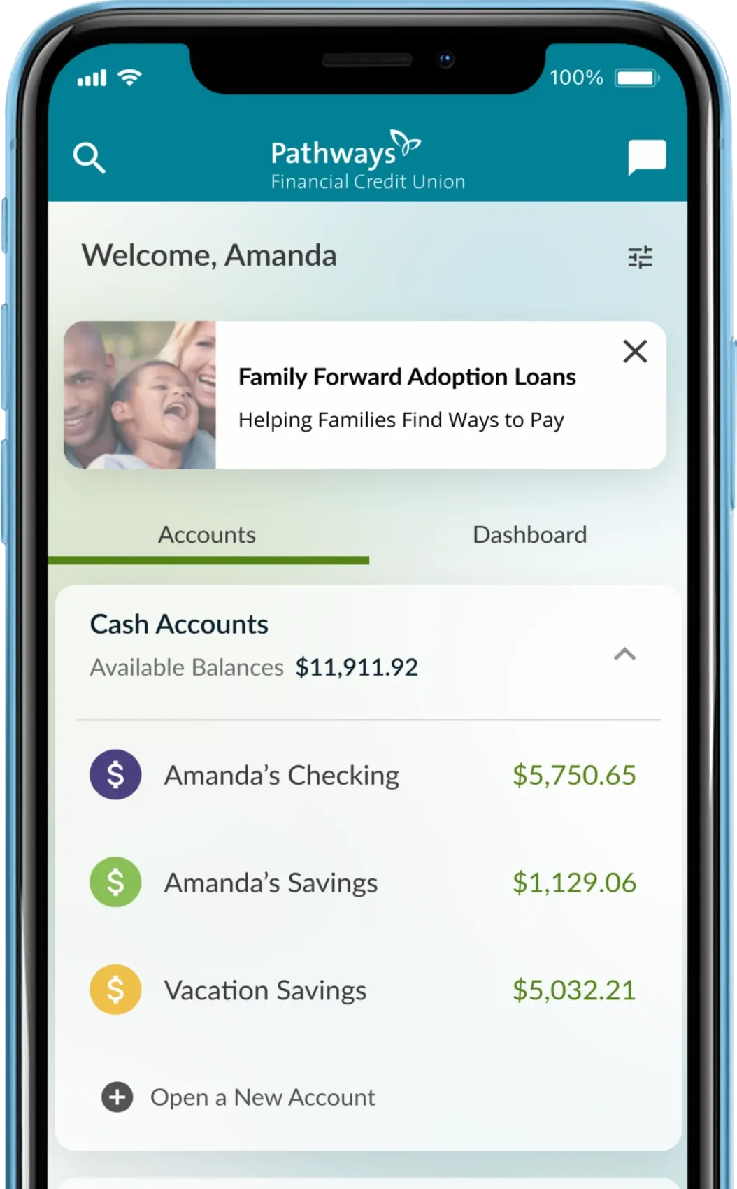 Credit Union Banking App - Set and Track Goals
